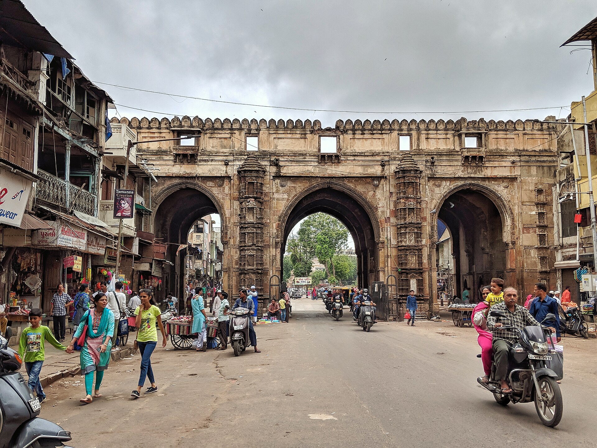 Three arched gateways of Teen Darwaza in Ahmedabad